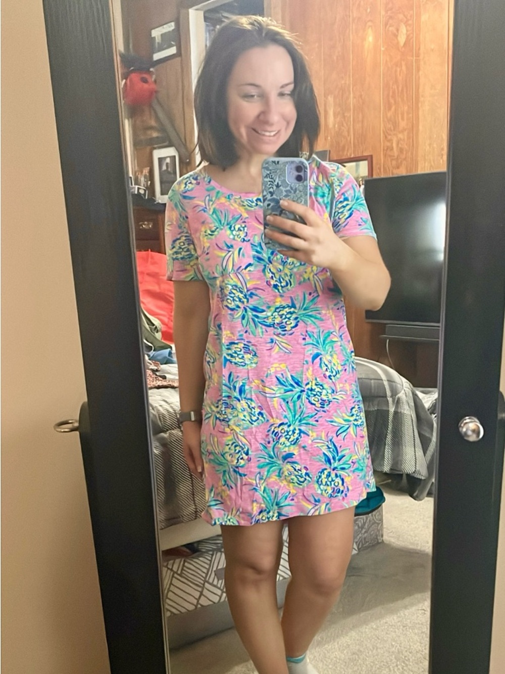 Stella Parker pineapple summer  tshirt dress